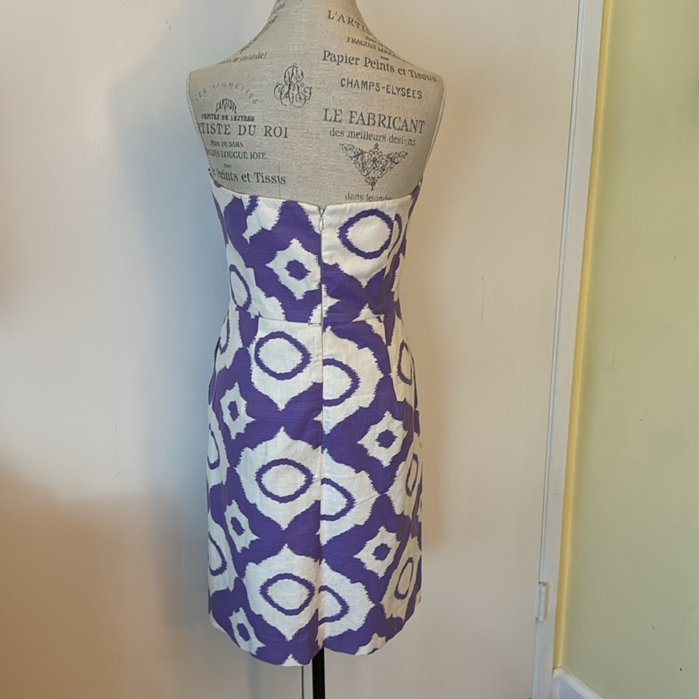 Shoshanna Purple & White Strapless Dress (it has pockets!) - Picture 3 of 7